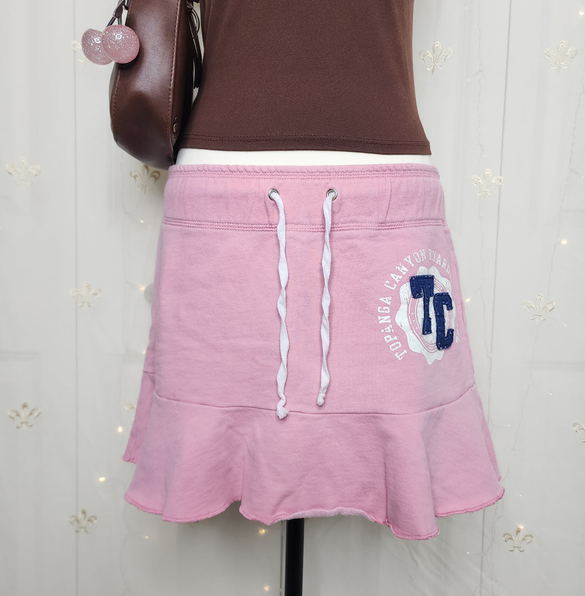 Y2K Mossimo Embroidered Flowy Baby Pink Circle Skirt
