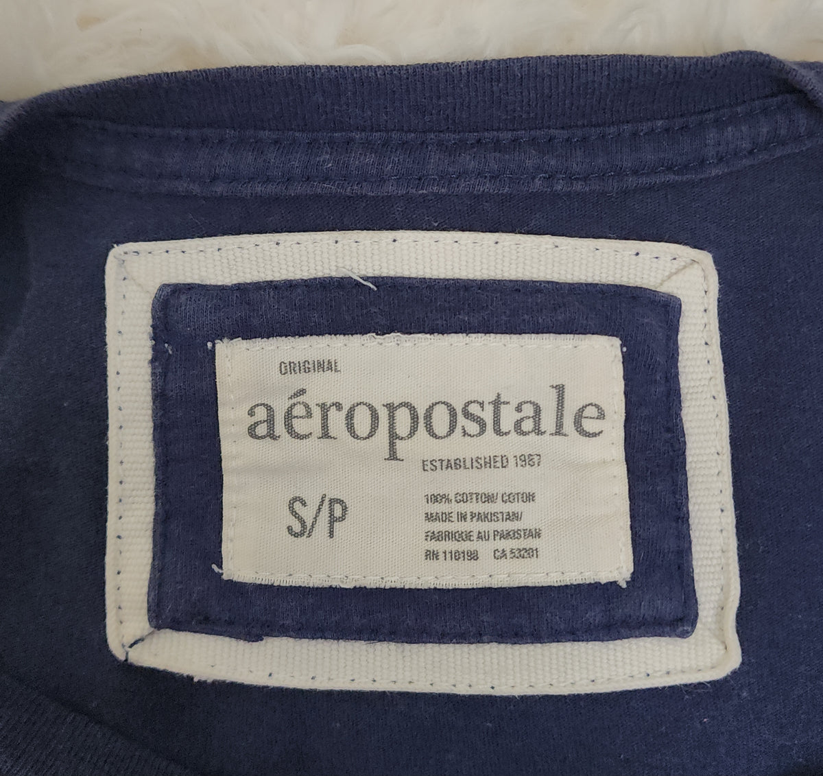 Y2K Aéropostale Navy Blue Spell-Out Graphic Print Top