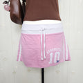 Y2K Aéropostale Baby Pink Graphic Print Mini Skirt with Built-In Shorts