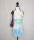 Y2K Blue N' Green Babydoll Mini Dress with Adjustable Straps