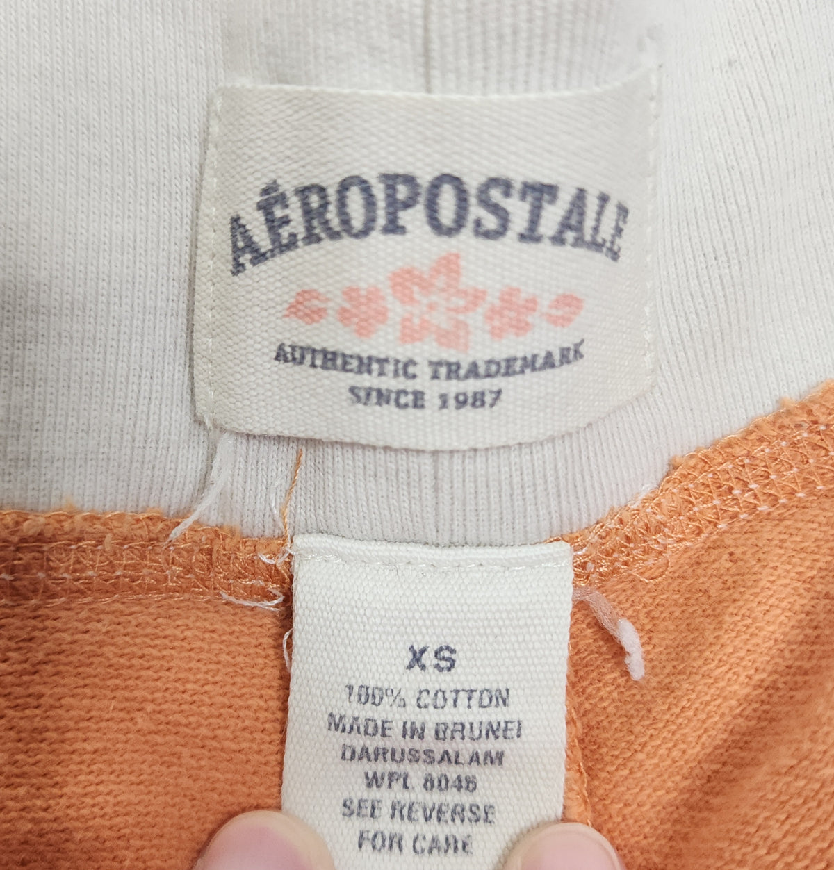 Y2K Aéropostale Orange Graphic Print Mini Skirt with Built-In Shorts