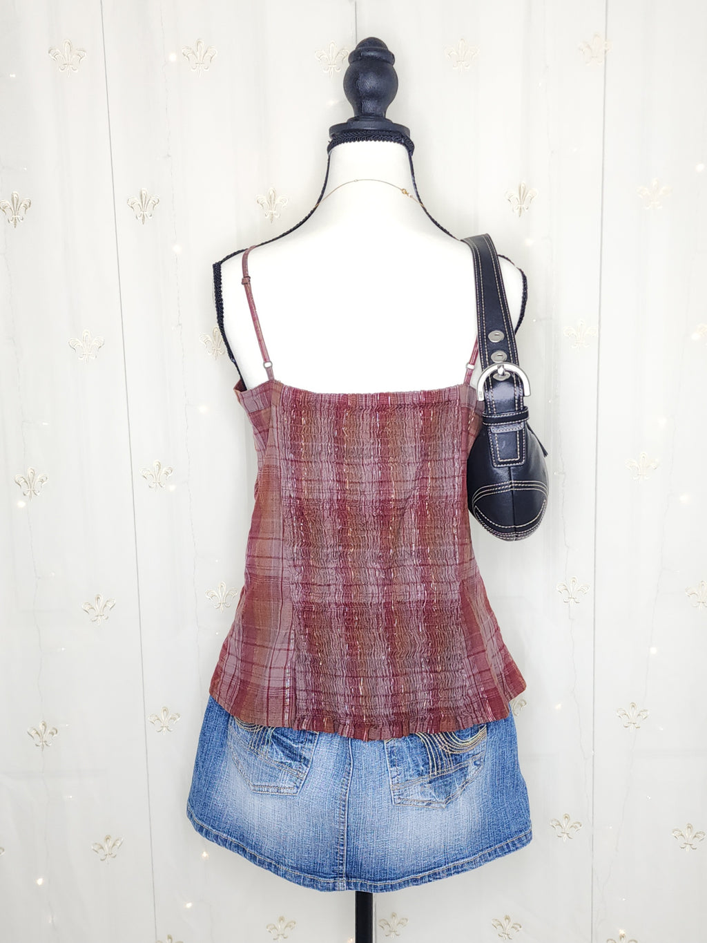 Y2K Red Plaid Babydoll with Adjustable Straps