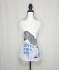 Y2K White Zebra Animal Print Open-Back Top